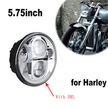 5,75 "pulgadas faro proyector LED halo faros de motocicleta para harley Dyna gordo Bob Calle Bob FXDF cromo 2024 - compra barato