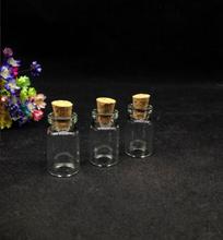 Mini botella vacía de corcho de vidrio, contenedor de cosméticos rellenable, tapón de muestra, embalaje pequeño, 100 piezas, 13x24mm 2024 - compra barato
