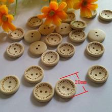 (120pcs /lot) 20mm 'made with love' unfinished natural wooden button Scrapbooking  supplies sewing decoration buttons 2024 - buy cheap