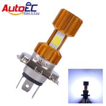 AutoEC 1x H4 COB светодиодный светильник для головы мотоцикла, светильник дальнего и ближнего света, супер яркая белая лампа для головы мотоцикла # MTL023 2024 - купить недорого