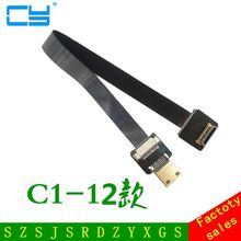 5 см-100 см FPV Mini HDMI-совместимый штекер до 90 градусов вниз Угловой HDMI штекер FPC плоский кабель для мультикоптера аэрофотосъемки 2024 - купить недорого