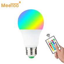 Lâmpada led e27 rgb, 15w, 10w, 5w, rgbw, ampola led inteligente para decoração de casa, feriado, com controle remoto 2024 - compre barato