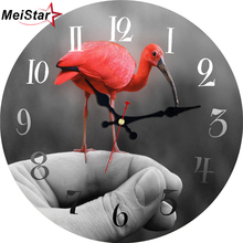 MEISTAR Red-crowned Crane Antique Clock Silent Study Children's Room Wall Watches Kitchen Decor Mute world Large Wall Clock Gift 2024 - buy cheap