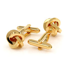Gold-color Knot Cufflinks Luxury Cufflinks High Quality Men Accessory Set 2024 - buy cheap