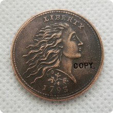 США 1793 клубника лист цента монеты КОПИЯ памятные монеты-копия монет медаль коллекционные монеты 2024 - купить недорого