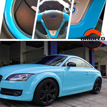 Adesivo vinil brilhante azul claro com 3 camadas-azul brilhante alto brilho carro envoltório filme gráfico ar livre tamanho: 1.52*20m/rolo 2024 - compre barato