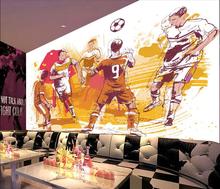 Papel tapiz 3d para pared, mural no tejido para foto personalizada, ilustración de imágenes para fútbol, pintura 3d, murales para habitación 2024 - compra barato