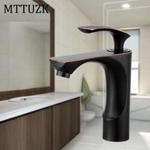 MTTUZK-grifo de lavabo de bronce frotado con aceite, mezclador de agua caliente y fría, montado en cubierta, blanco, ORB, Baño 2024 - compra barato