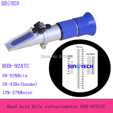 Sinotech atc à mão 12-27% refratômetro de mel de água brix 58-92% RHB-92TATC 2024 - compre barato