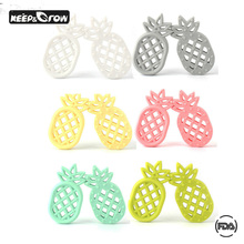10Pcs Pineapple Baby Teethers Food Grade Silicone Summer Teethers Health Baby Chewed Teethers For Baby Teething Necklace Making 2024 - buy cheap