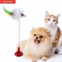 Hot 1pcs Funny Pet Cat Toys Feather False Mouse Bottom Sucker Cat Kitten Playing Toys Pet Seat Scratch Toy 20cm Free shipping 2024 - buy cheap