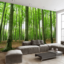 Custom Mural Wallpaper Green Tree Forest Nature Landscape Large Wall Painting 3D Living Room Sofa TV Background Photo Wall Paper 2024 - buy cheap