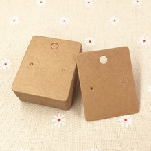 200pcs/lot  5*4cm Kraft Paper Earring Cards Blank Jewelry Packing Cards Brown Earring Display Cards Jewelry Price Tags 2024 - buy cheap