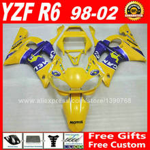 Fairings fit for 1998 - 2002 YAMAHA YZF R6 yellow blue plastic parts yzfr6 1999 2000 2001 98 99 00 01 02 fairing kits S7Z9 2024 - buy cheap