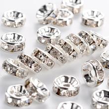 500pcs Brass Crystal Rhinestone Spacer Beads 6/7/8mm Grade A Rondelle Jewelry Makings Findings Silver Color 2024 - buy cheap