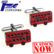 Red Bus Cufflink Cuff Link 2 Pairs Free Shipping Promotion 2024 - buy cheap