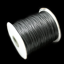 Venda quente preto 2 MM Wax Cord 80 metro carretéis Cera resultados da Jóia Cordão de algodão para DIY Pulseira Colar de Jóias de moda fazendo 2024 - compre barato