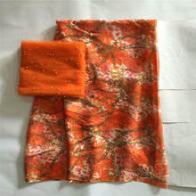 LX! Tela de seda suave africana para ropa, bordado limpio en material con gasa suiza, tejido de encaje F32403 2024 - compra barato