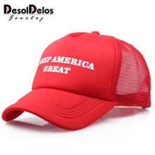 DesolDelos Men Trump Keep America Great Donald Printing Baseball Caps Women Adjustable Black White Red Snapback Hat Wholesale 2024 - buy cheap