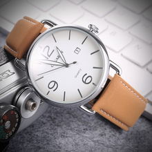 Cabarny relógio de quartzo masculino, relógio fashion de luxo impermeável com pulseira de couro estiloso 2021 2024 - compre barato