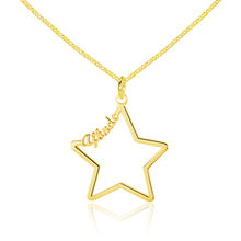 Collar con colgante de estrella hueca para mujer y niño, Gargantilla con nombre personalizado, Color dorado, joyería de acero inoxidable 2024 - compra barato