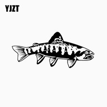 YJZT-pegatina personalizada para coche, calcomanía de trucha, pesca con mosca, vinilo gráfico negro/plata C24-1087, 16,7 CM x 7,4 CM 2024 - compra barato