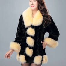 Jade Pride Winter Warm Mink Fur Coats Women Slim With Fox Fur Collar Mink Fur Genuine Natural Mink Fur Jacket Short Mink Coats 2024 - buy cheap