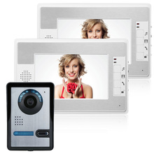NEW 7 "Sistema de Interfone do telefone Da Porta De Vídeo em casa Com 2 Monitor de Branco + 1 Câmera HD 600TVL Intercom Doorbell Monitor de Mãos Livres 2024 - compre barato