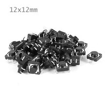 50 PCS 12mmx12mmx4.3/4.5/5/6/7/8/9/10/10.5/11/12/13/14/15/16/17/18mm Height 4 Pin Momentary Square Miniature Tact Switch Black 2024 - buy cheap