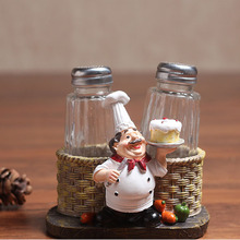 Kitchen Ornaments Chef Cook Pepper Condiment glass Bottle Model Statue Figurine Gifts Crafts Resin Home Decoration Accessories 2024 - buy cheap