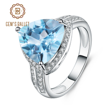 GEM'S BALLET 925 Sterling Silver 5.47Ct Triangle Natural Sky Blue Topaz Gemstone Rings Fine Jewelry for Women Engagement Rings 2024 - buy cheap