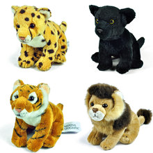 6 Styles 13cm Tiger Leopard Lion Stuffed Animals Plush Toy Real Life Plush Lion Dolls for Boys Gift Black Panther Plush Doll 2024 - buy cheap