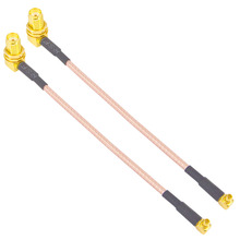 2 Pieces SMA Female bulkhead Right angle with nut to  MMCX male Right angle  RG316 12cm Pigtail Cable 2024 - buy cheap
