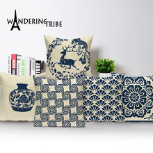 Hot Sale cushion cover geometric custom decorative cushions pillow cover chinoiserie pillowcase decorative cushion covers 2024 - buy cheap