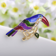 Beautiful Bird brooch Pins Collares Colorful Enamel Brooches Jewelry party rhinestone colorful small cute women brooch Broaches 2024 - buy cheap