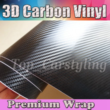 High Performance 3D Black Carbon Fibre Vinyl Car Wrap Film With Air Bubble Free like Real Weave Carbon PROTWRAPS 1.52x30m/Roll 2024 - buy cheap