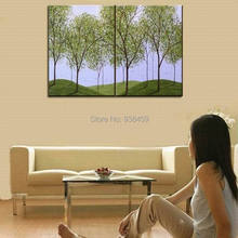 Hand Painted Canvas Art Painting Landscape Green Tree Frameless Wall Picture for Living Room Decoration Wall Art Canvas 80X100CM 2024 - buy cheap