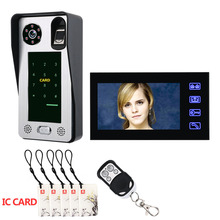 Видеодомофон MOUNTAINONE, 7 дюймов, отпечаток пальца, IC-карта, домофон, дверной звонок с система контроля допуска к двери 2024 - купить недорого