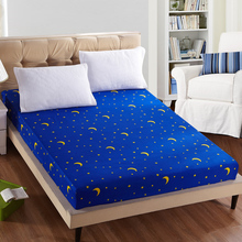 Lençol de cama 100% poliéster estampado, lençol com faixa elástica, duplo queen 160x200cm, 1 peça 2024 - compre barato