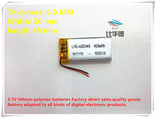 (10pieces/lot)3.7V 602040 450mah lithium-ion polymer battery quality goods quality of CE FCC ROHS certification authority 2024 - buy cheap