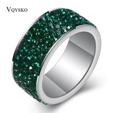New arrival rhinestone wedding jewelry Lady Stainless Steel Rings 2024 - buy cheap