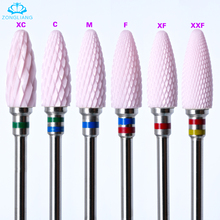 3/32 '' High quality Pink Ceramic Nail Drill Bit Bullet nail file  Nail Art Tools  Nail Cleaner Bit 2024 - buy cheap