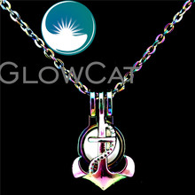 GLOWCAT C656 colores del arco iris cuentas de anclaje jaula difusor de aceite esencial aromaterapia perla jaula medallón collar 2024 - compra barato