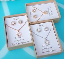 personalize crystal wedding bridesmaid proposal Earrings necklace Jewelry sets custom maid of honor bridal Proposal Box Set 2024 - buy cheap