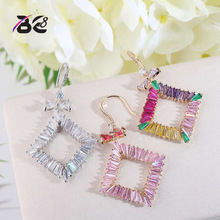Be 8 Romantic Geometric Design Dangle Earrings Luxury Micro Paved Long Drop Earrings for Love Gifts Earings Fashion JewelryE759 2024 - buy cheap