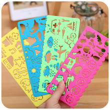 4PCS New Candy Color Lovely Art Graphics Symbols Drawing Template Ruler Student Kids Stencil Rule Stationery Student Supplies 2024 - buy cheap