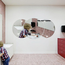Круглые комбинированные креативные зеркальные настенные наклейки 3D «сделай сам», декоративные акриловые обои для гостиной ручной стирки, золотые наклейки 2024 - купить недорого