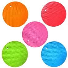 Hot 18CM Round Dinner Table Silicone Mat Placemats Pad Waterproof Non-slip Heat Resistant Kitchen Cup Coaster BBQ Baking Mats 2024 - buy cheap