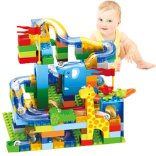 New Marble Race Run Blocks Maze Ball Jungle Track Building Blocks Fun Sliding Ball Brick Birthday Gift Toys For Kids 2024 - buy cheap