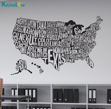 New Design Word Vinyl Wall Decal Sticker Home Decoration Living Room Bedroom United States Map Removable Art Murals Gift  YY776 2024 - buy cheap